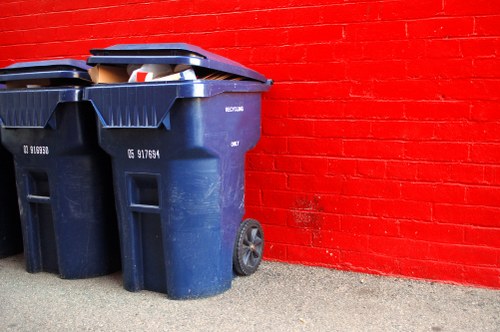 Recycling electronic equipment during office clearance.