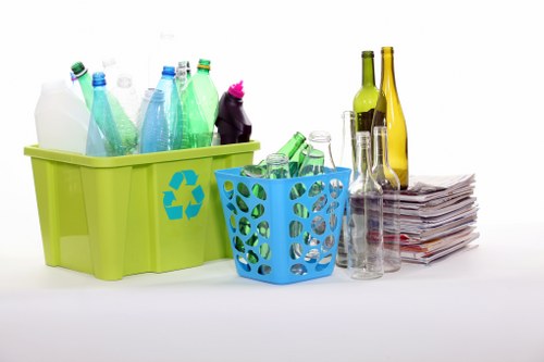 Professional team managing residential construction waste